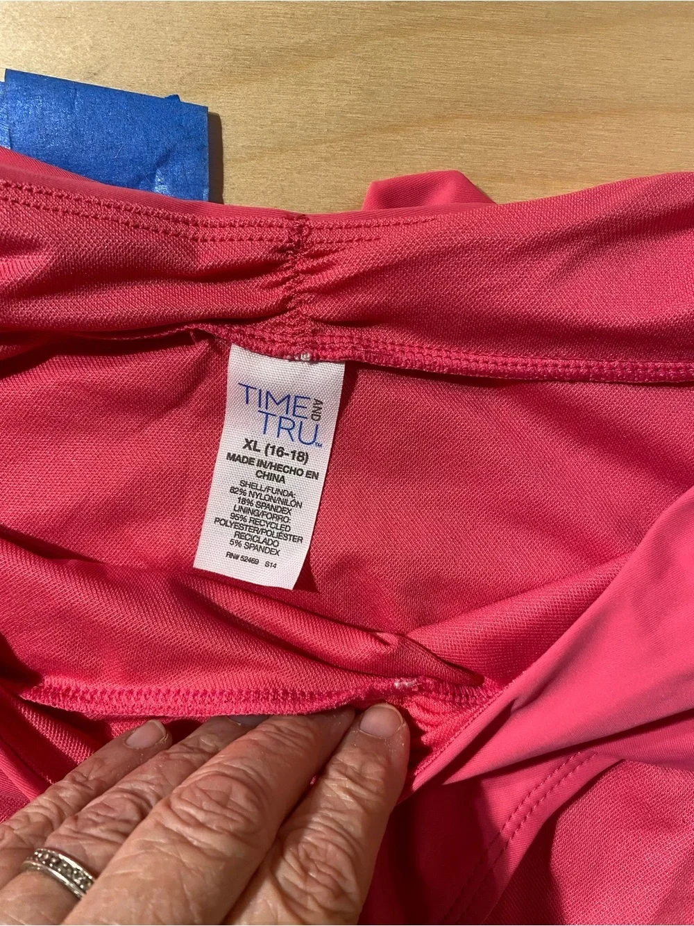 Time and Tru Hot Pink Swim Bottoms with Ruffle Detail XL (16-18) (RG)